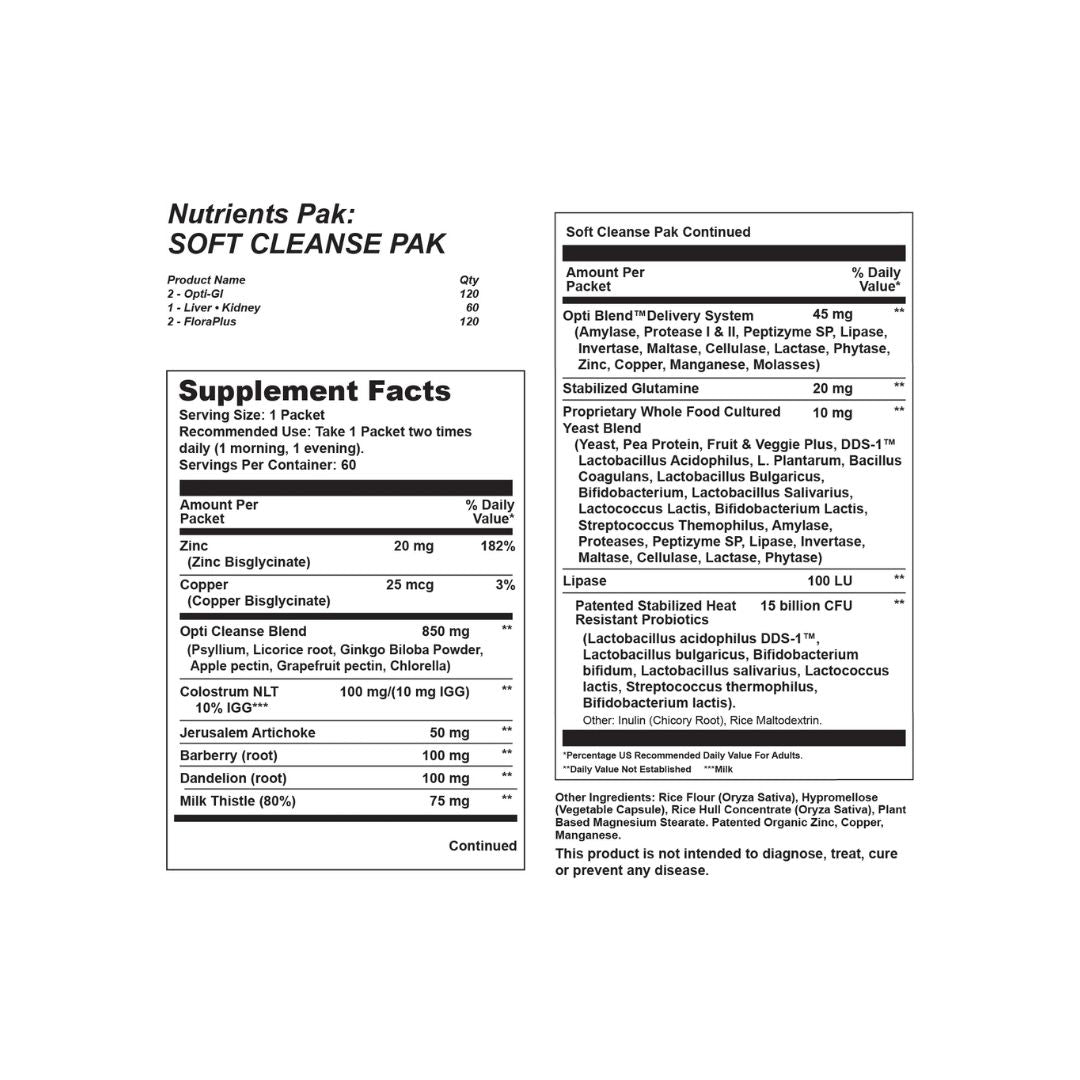 Optimal Health Systems Soft Cleanse Pak