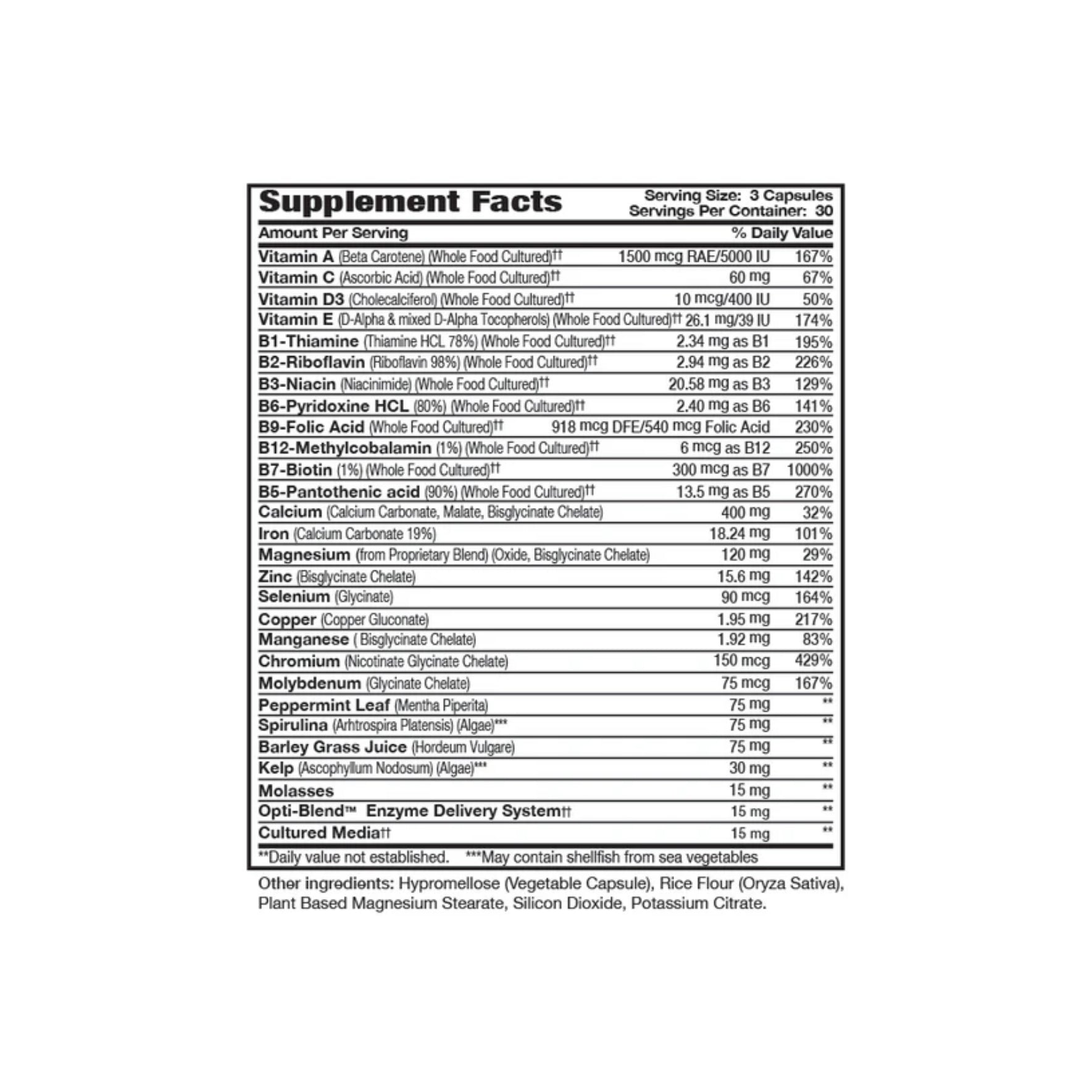 Optimal Health Systems - Whole Food Vitamin/Mineral
