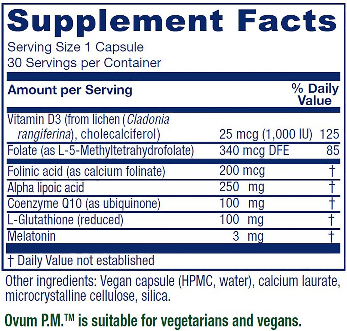 Ovum P.M.™ ~ Bedtime Egg Quality Support ~ 30 capsules