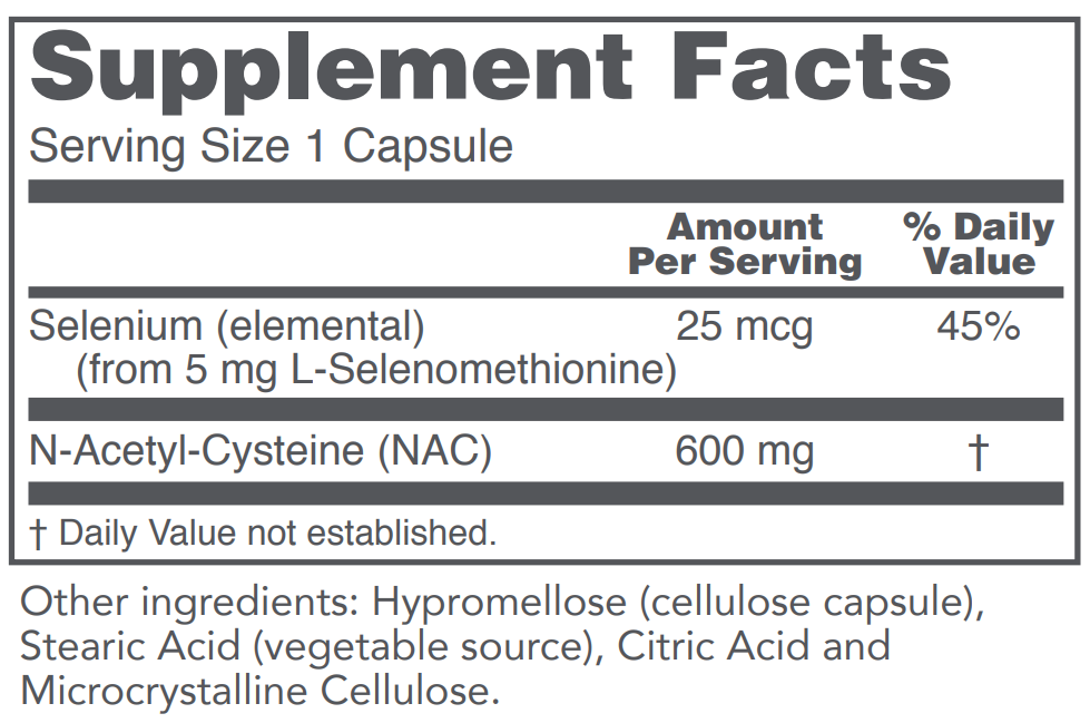 PROTOCOL FOR LIFE  NAC N-Acetyl Cysteine 600 mg