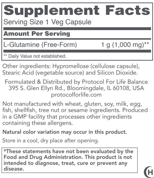 PROTOCOL FOR LIFE L-Glutamine 1,000 mg