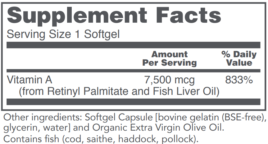 PROTOCOL FOR LIFE Vitamin A 25,000 IU (Soy-Free) Organic Olive Oil base