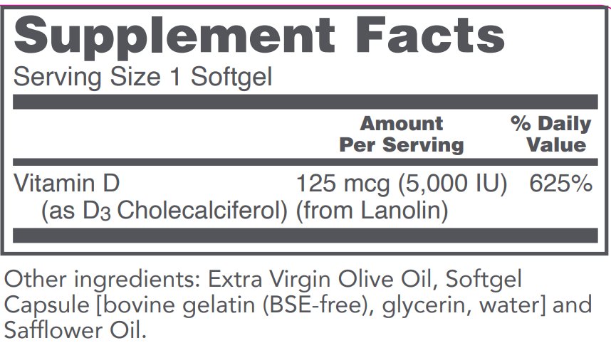 PROTOCOL FOR LIFE Vitamin D3 5,000 IU