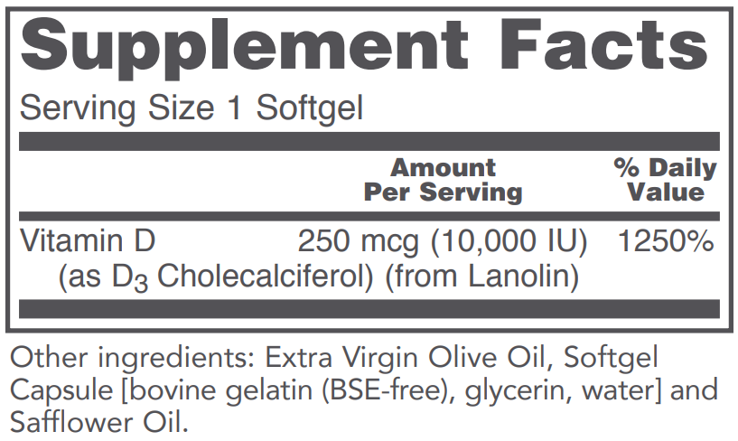 PROTOCOL FOR LIFE Vitamin D3 10,000 IU
