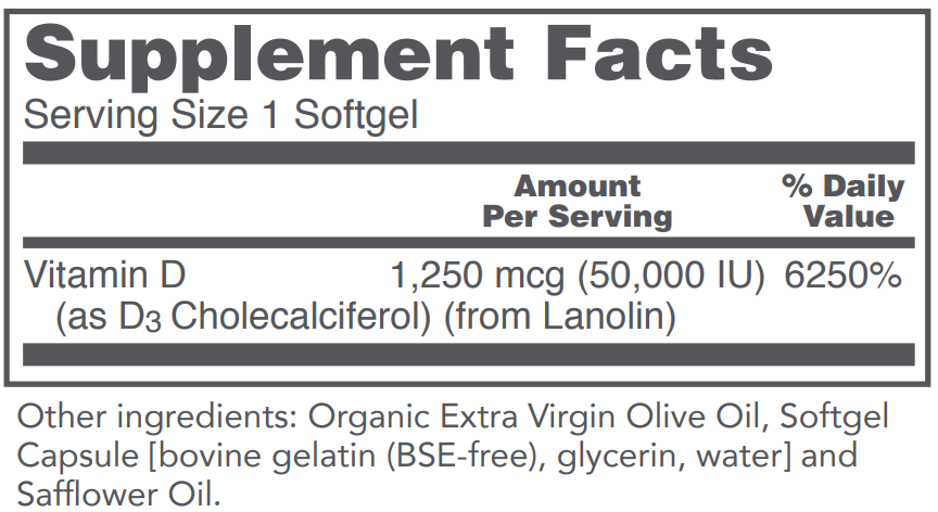 PROTOCOL FOR LIFE Vitamin D3 50,000 IU
