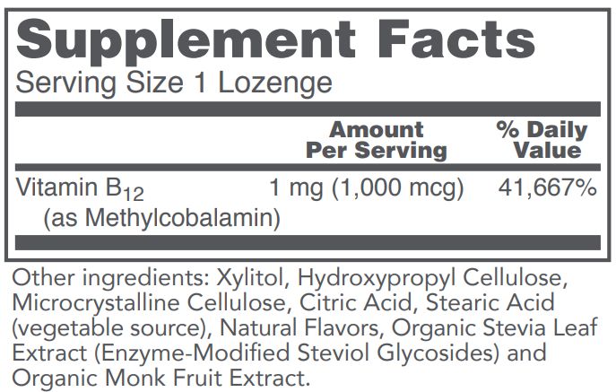 PROTOCOL FOR LIFE  Methyl B12 1,000 mcg