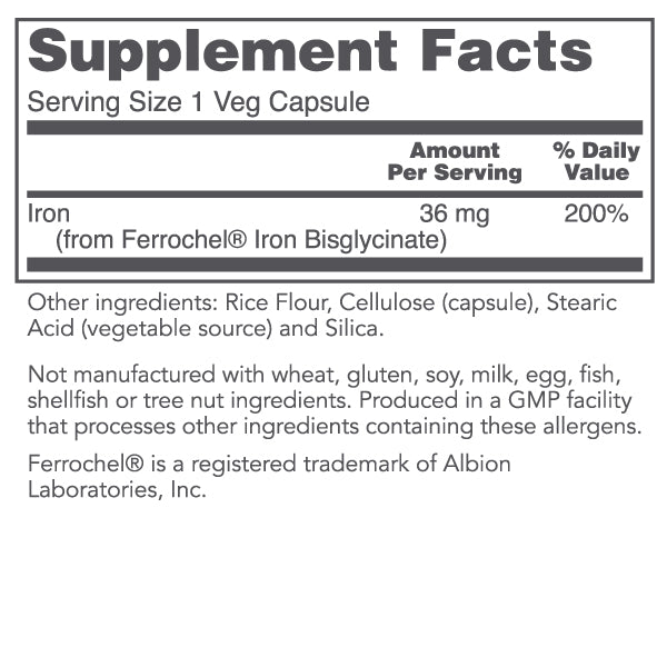 PROTOCOL FOR LIFE Iron Bisglycinate 36 mg-High Potency