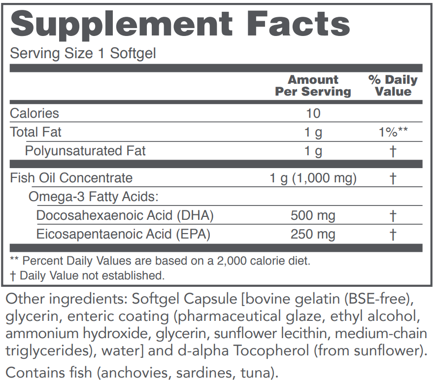 PROTOCOL FOR LIFE DHA 500/EPA 250 Per Gel