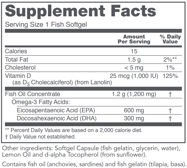 PROTOCOL FOR LIFE Ultra Omega 3-D™ (600/300/1,000 IU D3 per Gel)