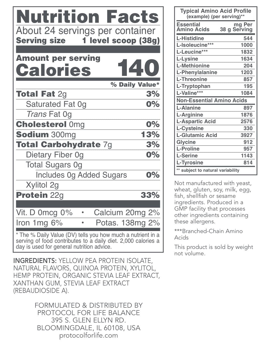 PROTOCOL FOR LIFE Plant Protein Complete