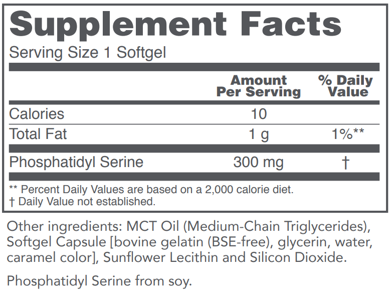 PROTOCOL FOR LIFE Phosphatidyl Serine 300 mg Clinical Strength