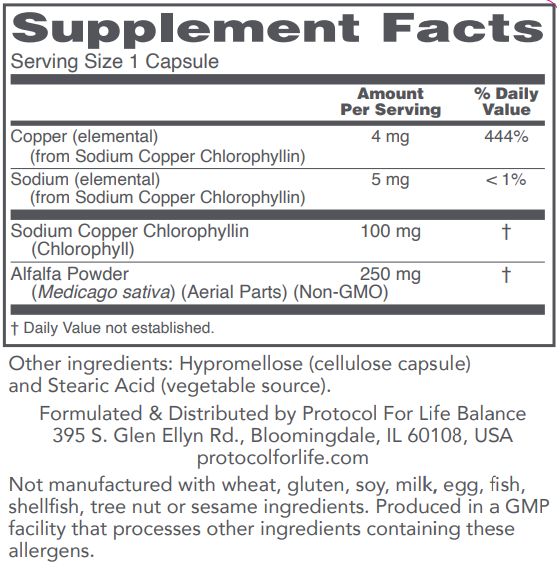 PROTOCOL FOR LIFE Chlorophyll 100 mg