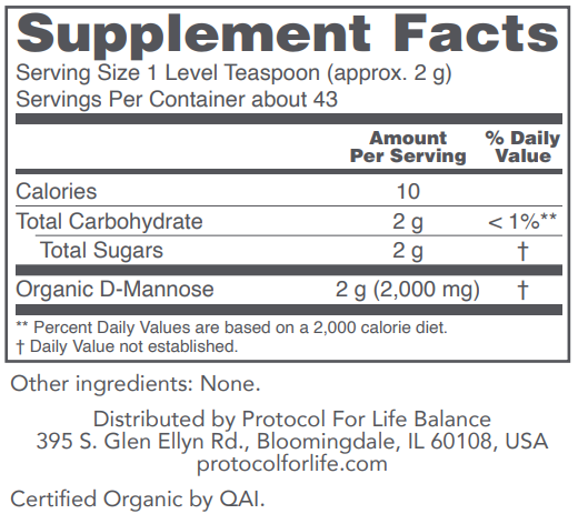 PROTOCOL FOR LIFE D-Mannose Urinary Powder 2,000 mg