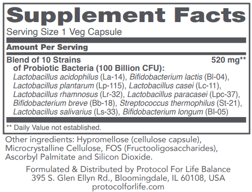 PROTOCOL FOR LIFE ProtoDophilus™ 100 Billion/Cap