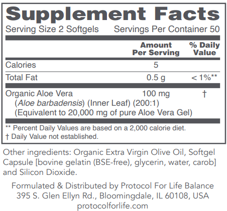 PROTOCOL FOR LIFE Aloe Vera Gels 10,000 mg