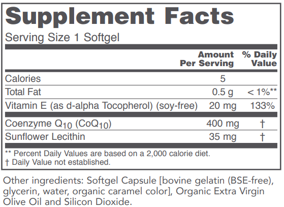 PROTOCOL FOR LIFE CoQ10 400 mg