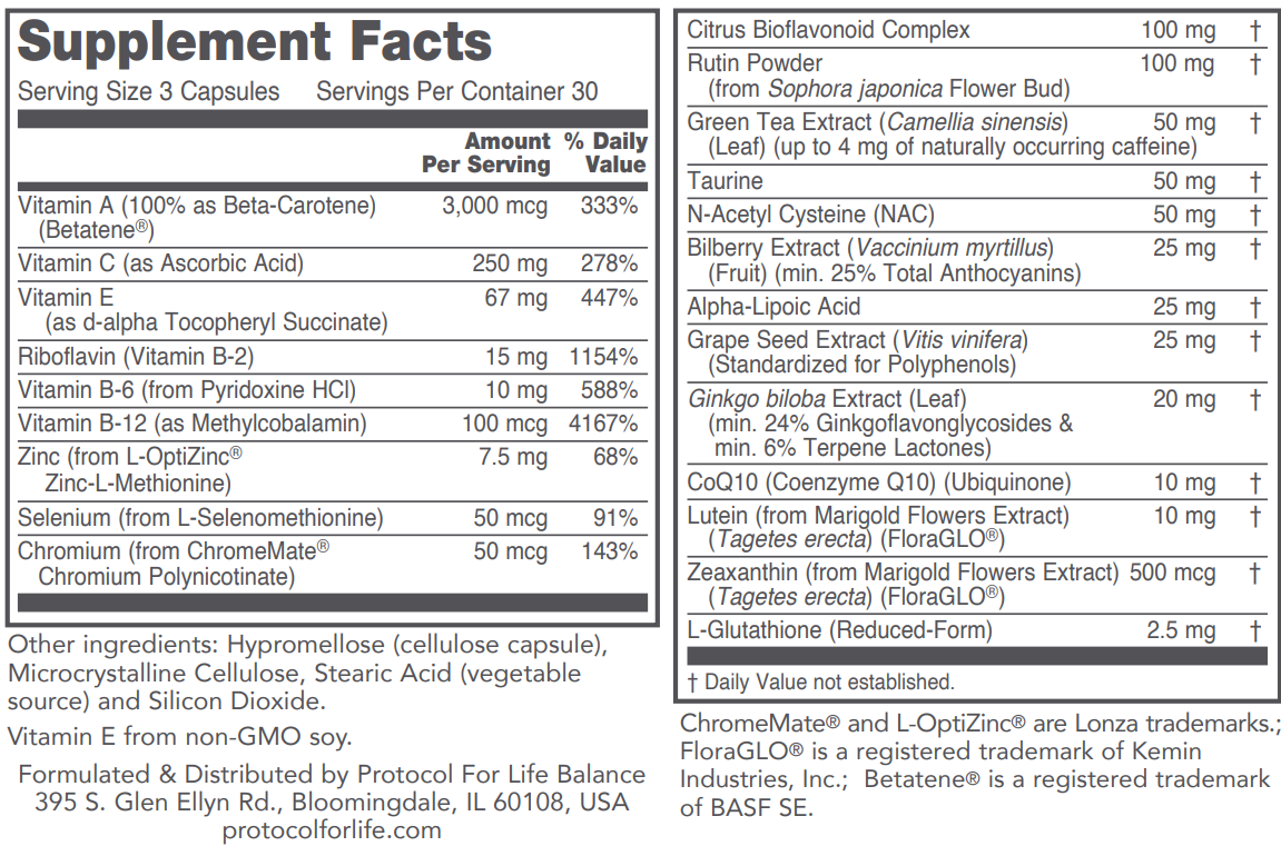 PROTOCOL FOR LIFE  Ocu Support™ Clinical Strength