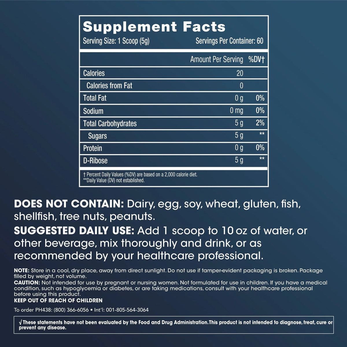 ProHealth D-Ribose Pure Powder - 300 grams