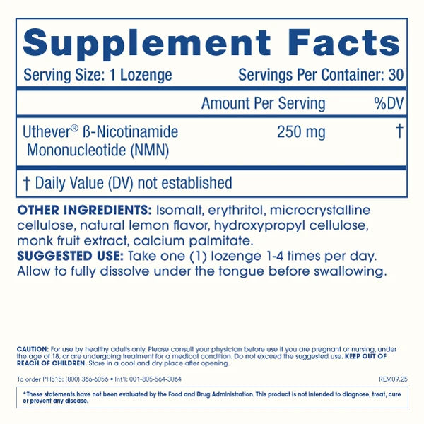ProHealth NMN Pro™ Lozenges - Uthever® NMN, 250 mg, 30 lozenges