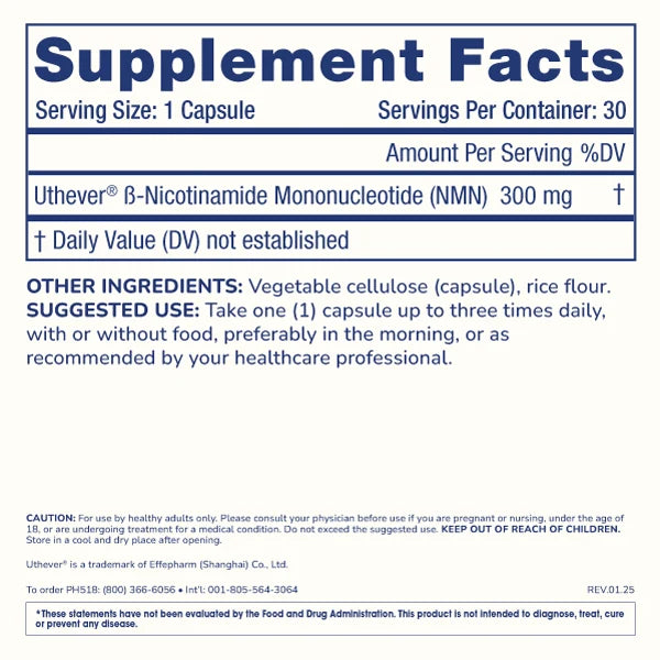 ProHealth NMN Pro 300™ - Uthever® NMN - 300 mg per serving, 30 servings