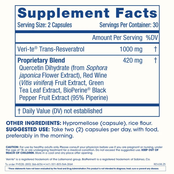 ProHealth Trans-Resveratrol Plus - 1000 mg per serving, 60 capsules