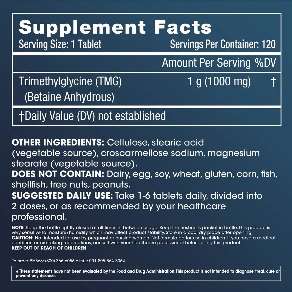 ProHealth TMG Pro Tablets - 1000 mg, 120 tablets