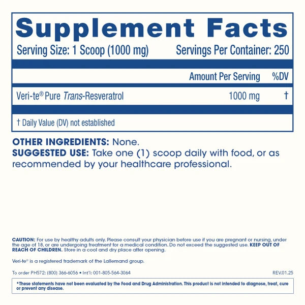 ProHealth Pure Trans-Resveratrol Powder - 250 grams