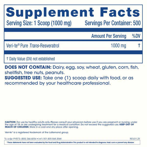 ProHealth Pure Trans-Resveratrol Powder - 500 grams