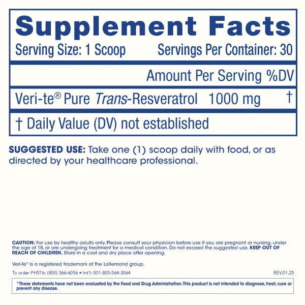 ProHealth Pure Trans-Resveratrol Powder - 30 grams