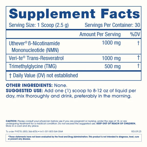ProHealth NMN Pro™ Complete - Uthever® NMN, Trans-Resveratrol, TMG - 75 grams