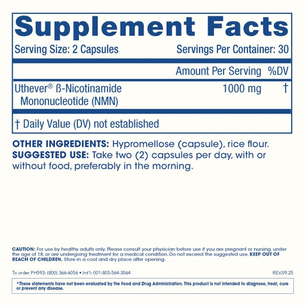 ProHealth NMN Pro 1000™ - Uthever® NMN, 1000 mg per serving, 60 capsules