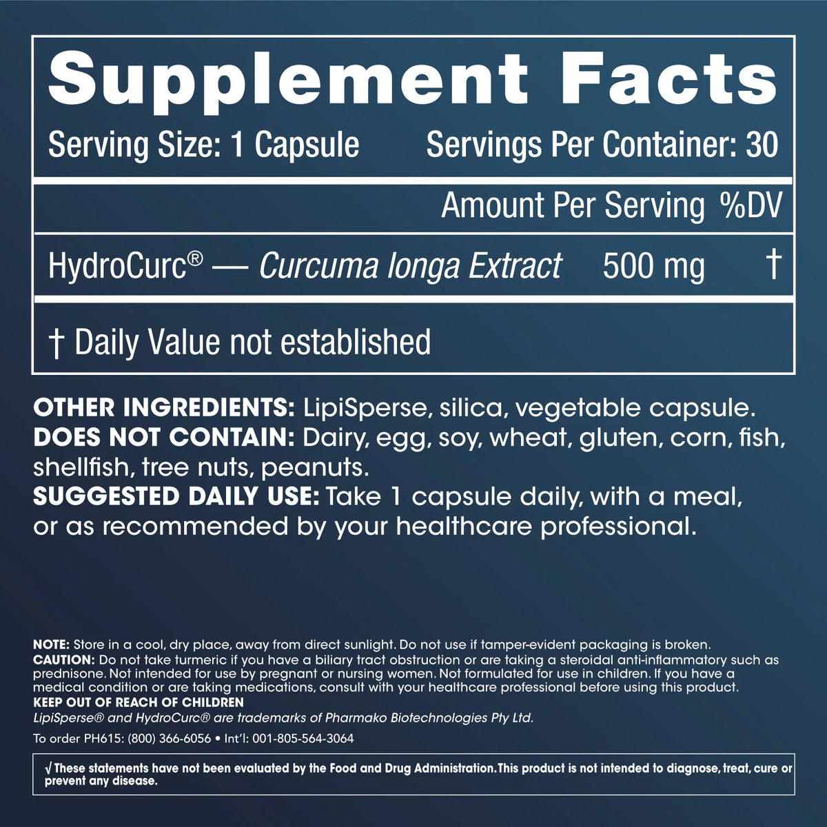 ProHealth HydroCurc® - 500 mg, 30 veggie capsules