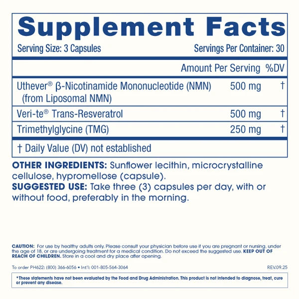ProHealth Liposomal NMN Pro Complete™ - Lipo Uthever® NMN, Trans-Resveratrol, TMG, 90 capsules
