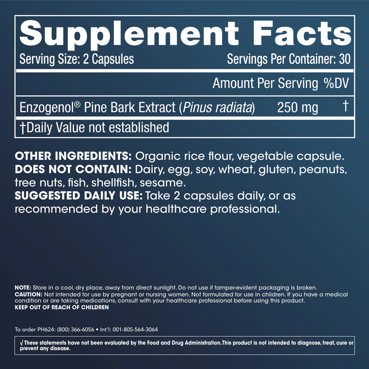 ProHealth Enzogenol® Pine Bark Extract - 250 mg per serving, 60 capsules