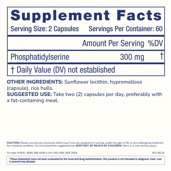 ProHealth Phosphatidylserine - 300 mg per serving, 120 capsules
