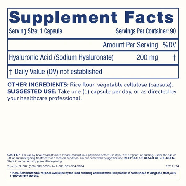 ProHealth Hyaluronic Acid - 200 mg, 90 capsules