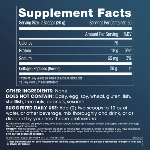 ProHealth Pure Collagen Peptides - 20 grams per serving, 600 grams