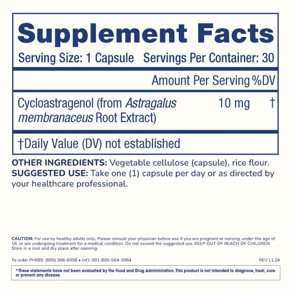 ProHealth Cycloastragenol - 10 mg, 30 capsules