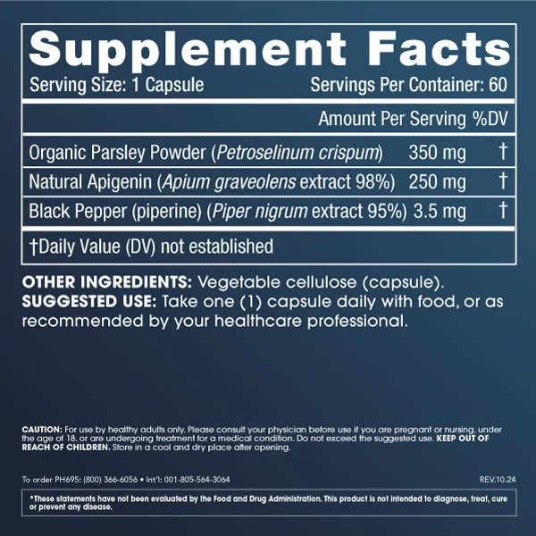 ProHealth Full Spectrum Apigenin Plus - 250 mg, 60 capsules