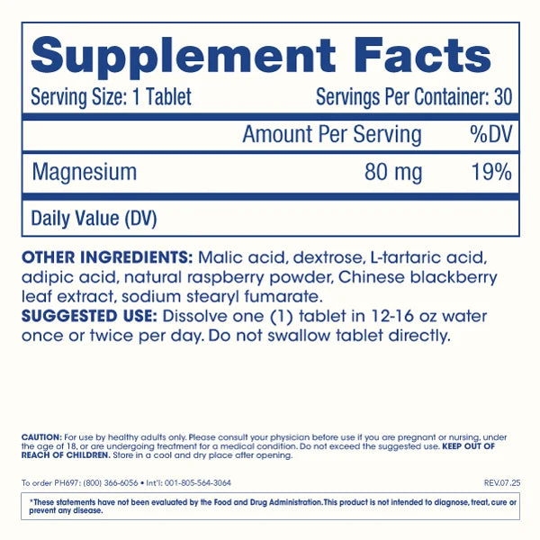 ProHealth Molecular Hydrogen Longevity Water Tablets - Raspberry - 80 mg, 30 tablets