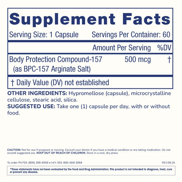ProHealth Pure BPC-157 - 500 mcg, 60 capsules