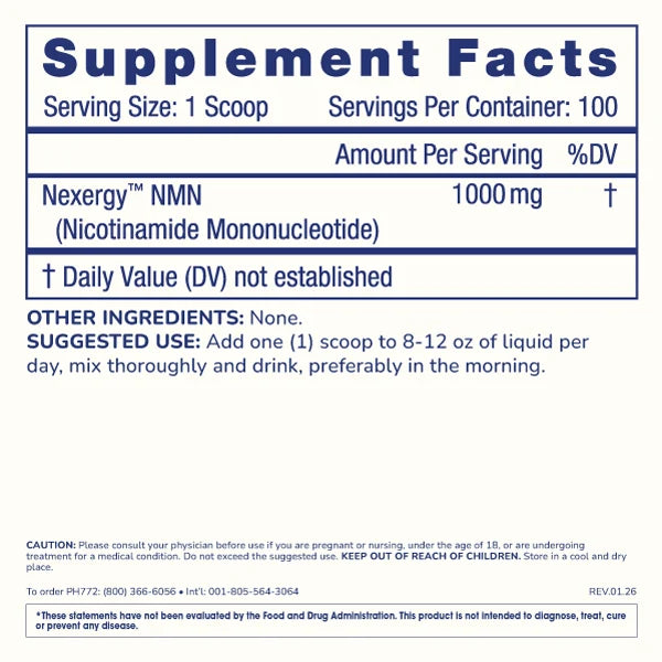 ProHealth Essentials NMN Powder - Nexergy™ NMN - 100 grams