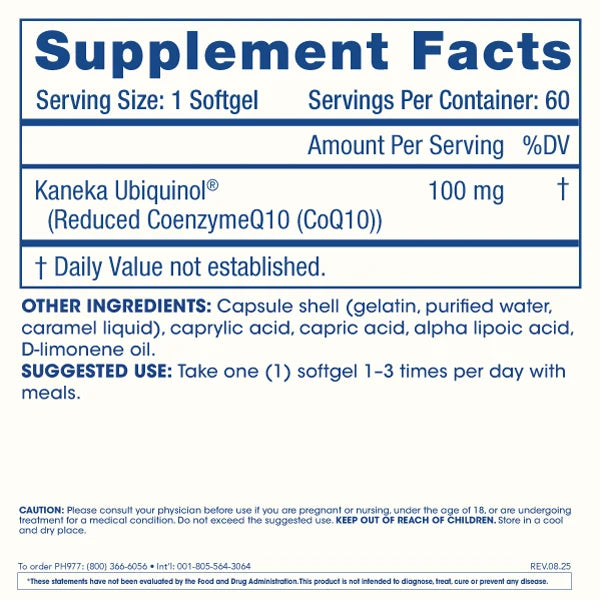 ProHealth Ubiquinol CoQ-10 - 100 mg, 60 softgels