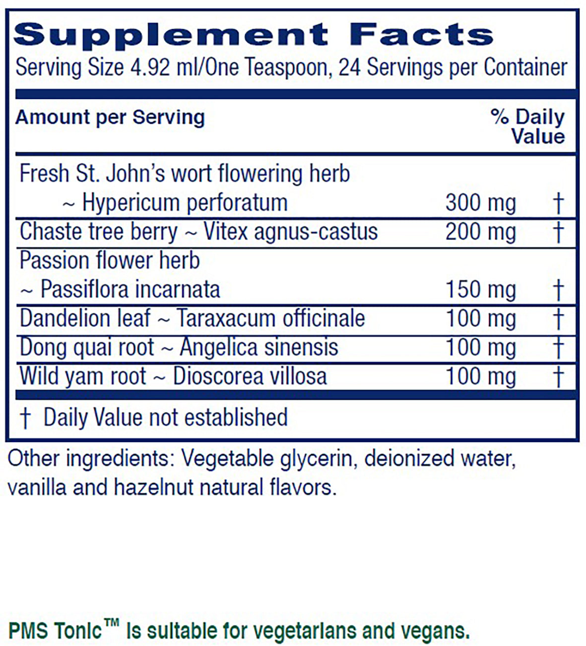 PMS Tonic™ ~ Vanilla Hazelnut Premenstrual Support ~ 4 ounces
