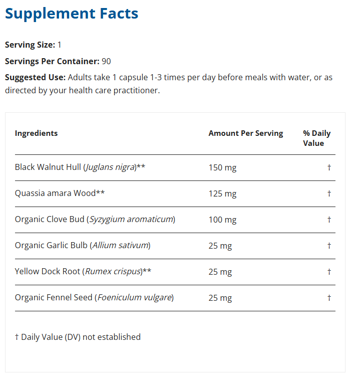 Restorative Formulations - Paracide Px - 90 Caps