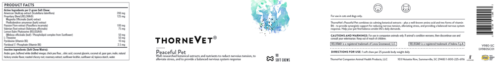 THORNE Peaceful Pet