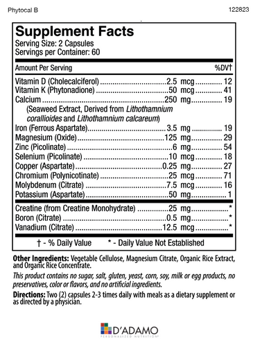 D’Adamo Personalized Nutrition® - Phytocal - Multimineral (Blood Type B)
