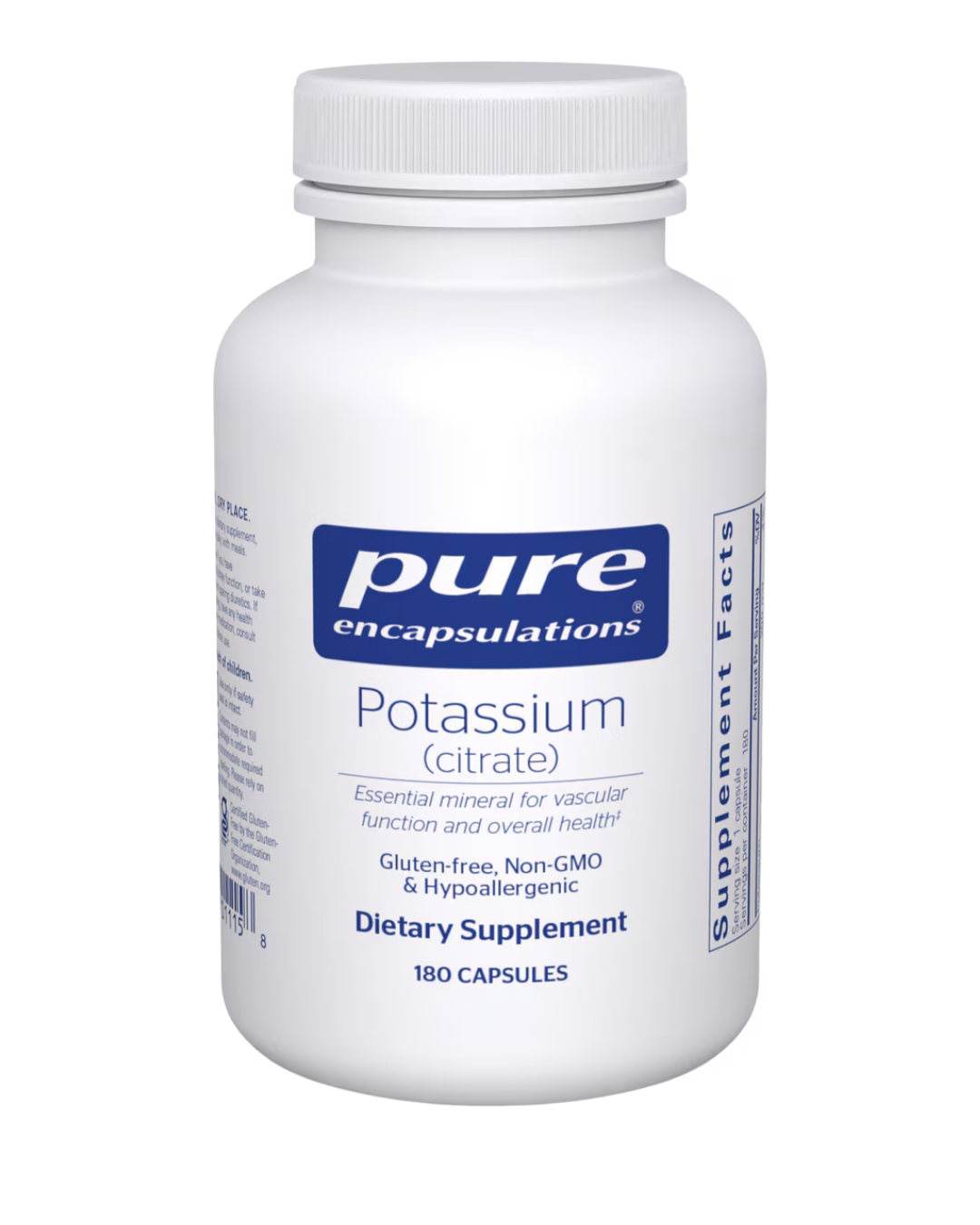 Pure Encapsulations Potassium citrate supports electrolyte balance and muscle function