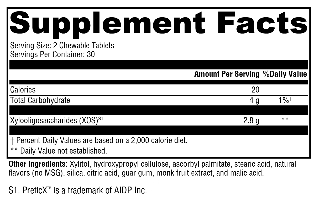XYMOGEN PrebioMax® Natural Sour Apple 60 Tablets