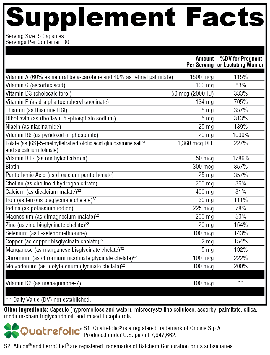 XYMOGEN Prenatal Essentials 150 Capsules